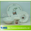 Porzellan 16 PC Dinner Set Gedruckt mit Abziehbild (CD001)